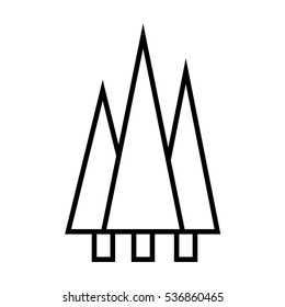 forest outline icon, minimalistic flat design, best for web, mobile, logo. 