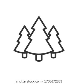 Forest outline icon. Vector illustration.