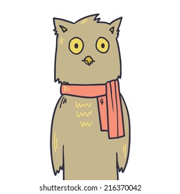 Forest Owl. Isolated Vector Illustration