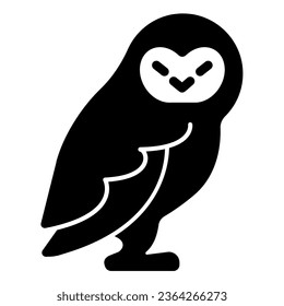 Forest owl solid icon, worldwildlife concept, owl vector sign on white background, forest owl glyph style for mobile concept and web design. Vector graphics