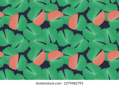 Forest palm leaf seamless pattern.Tropical jungle leaves. Exotic plants, vector illustrationModern pattern seamless hand drawing vector design for fabric interior, curtain, wallpaper, gift paper wrap.