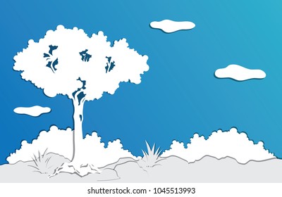Forest paper cut art