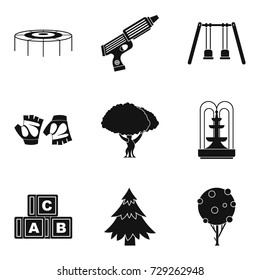 Forest park icons set. Simple set of 9 forest park vector icons for web isolated on white background