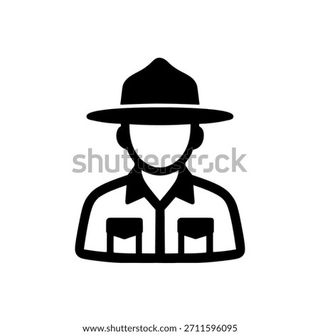 Forest Park Ranger Scout Icon Isolated On White Background