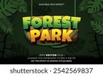 Forest park text effect editable vector 3d