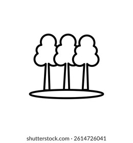 Forest and park trees icon black and white vector sign