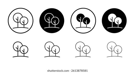 Forest and park trees icon Isolated flat vector in outline