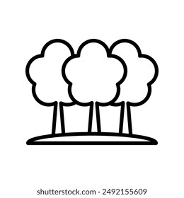 Forest and park trees icon linear logo mark in black and white