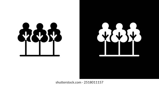 Forest and park trees icon logo set vector