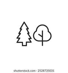 Forest and park trees icon Outline vector for web ui