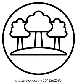 Forest and park trees icon simple flat icon vector symbol