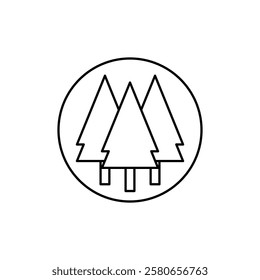 Forest and park trees icon Vector logo set flat
