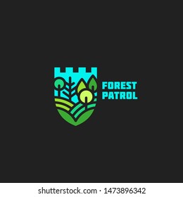 Forest patrol logo design template. Vector illustration.