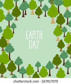 forest pattern. Background of trees. Earth day Template with space for text