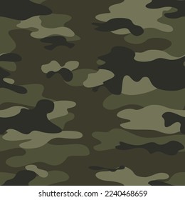 
Forest pattern camouflage, vector texture disguise, military background, khaki print.