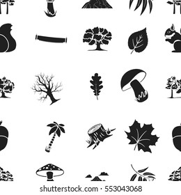 Forest pattern icons in black style. Big collection of forest vector symbol stock illustration