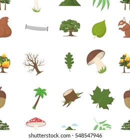 Forest pattern icons in cartoon style. Big collection forest vector symbol stock illustration