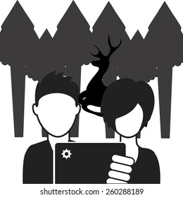 forest picture design, vector illustration eps10 graphic 