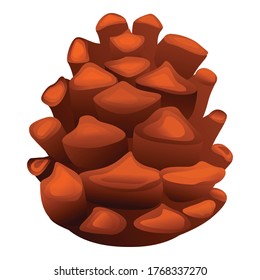 Pinienkerne-Symbol im Wald. Cartoon von Waldkiefernkegel, Vektorsymbol für Webdesign einzeln auf weißem Hintergrund