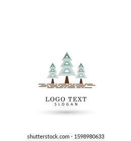Forest & Pine Logo. Symbol & Icon Vector Template.