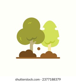 icono plano de plantas forestales, icono aislado en fondo claro, perfecto para sitio web, blog, logotipo, diseño gráfico, medios sociales, interfaz de usuario, aplicación móvil