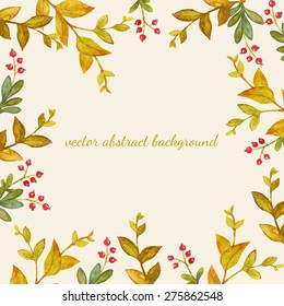 forest plants. watercolor vector background
