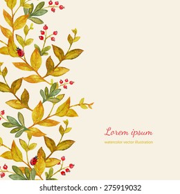 forest plants. watercolor vector background