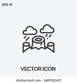 Ilustración de icono del vector de contaminación forestal. Ui/Ux. Calidad superior.