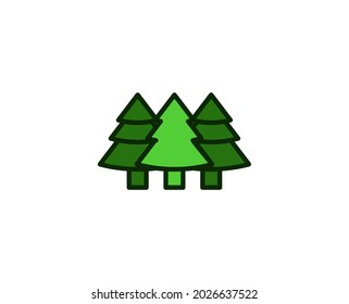 Symbol für die WaldPremium-Linie. Einfaches hochwertiges Piktogramm. Moderne Kontursymbole. Schlagt Vektorgrafik auf weißem Hintergrund. 