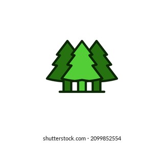 Forest premium line icon. Simple high quality pictogram. Modern outline style icons. Stroke vector illustration on a white background. 