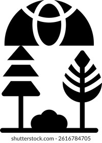 Forest Protect Glyph Vector Icon Design