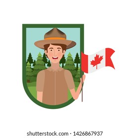 Forest ranger boy cartoon design