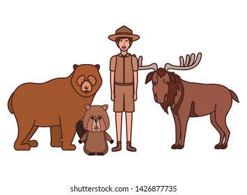 Forest ranger boy cartoon design