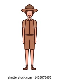 Forest Ranger Boy Cartoon Design