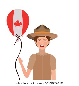Forest ranger boy cartoon design