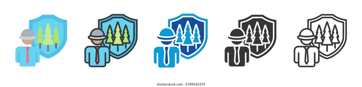 Wald Ranger Symbol Set Multi-Stil verschiedene Sammlung