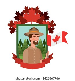 Forest ranger man cartoon design