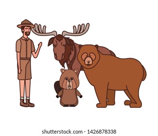 Forest ranger man cartoon design