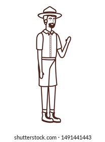Forest ranger man cartoon design vector illustration