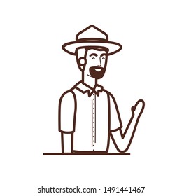 Forest ranger man cartoon design vector illustration