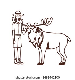 Forest ranger man cartoon design vector illustration