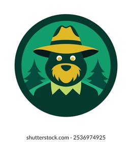 Forest ranger mascot logo vector illustration.