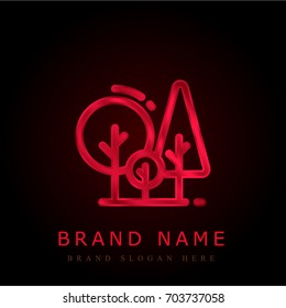 Forest red chromium metallic logo