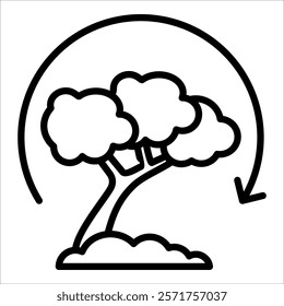 Forest Restoration Icon Element For Design