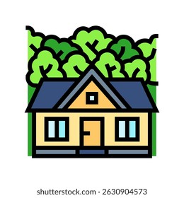 forest retreat cabin wooden color icon vector. forest retreat cabin wooden sign. isolated symbol illustration