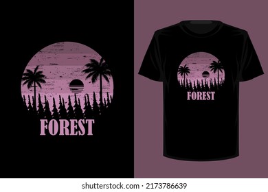 Forest retro vintage t shirt design