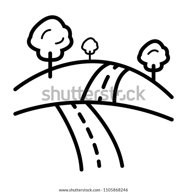 Forest Road Icon Stock Vector Royalty Free