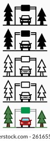 Forest Road Icons: vector illustration of forest road icons with white background