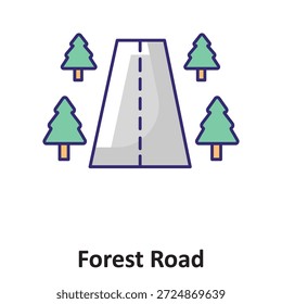Icono de Vector de Forest Road que puede modificarse o editarse fácilmente 

