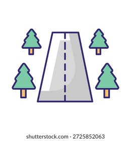 Icono de Vector de Forest Road que puede modificarse o editarse fácilmente 

